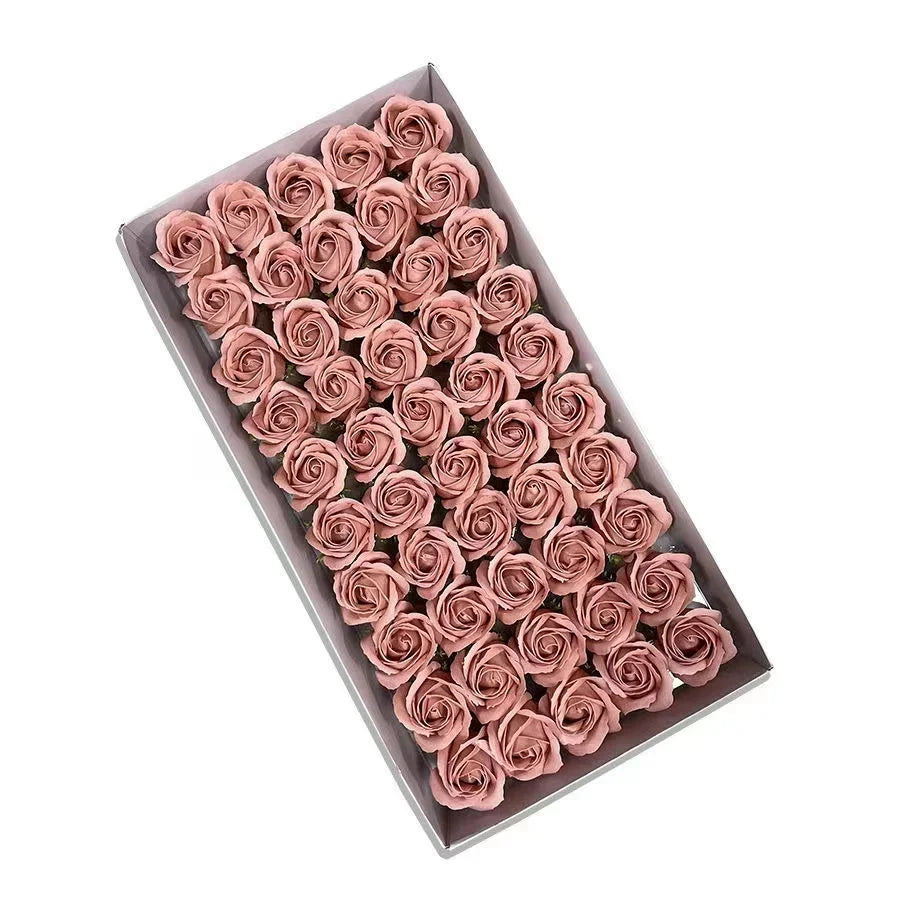 50pcs/lot Artificial Flower Roses Heads Dia4.5cm Beauty Wedding Valentine's Day Gift Roses Bouquet Home Party Decoration Flowers