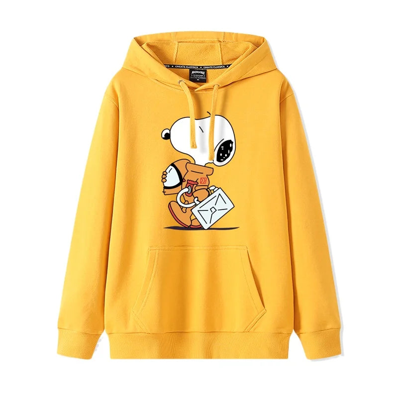 New Cartoon Snoopy Print Pullover Hooded Sweetheart Women's Cute Cartoon Loose Top Coat Hoodie Couple Casual Versatile Fashion
