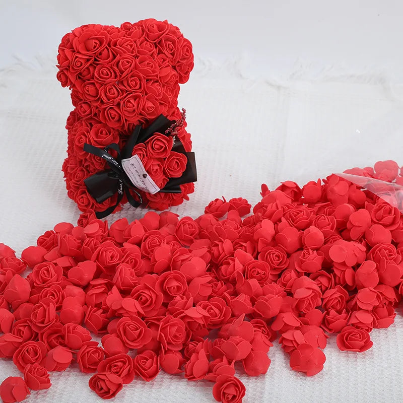 100/500pcs 3.5cm Artificial Rose Heads Foam Rose Artificial Flowers for Rose Bear Valentine Gift Wedding Party