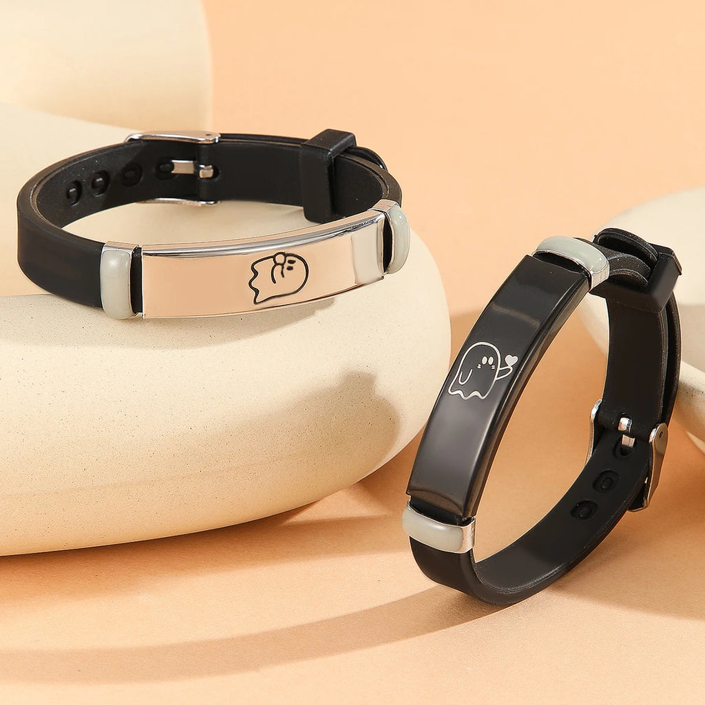 2 pieces/set Luminous accessories Cute fairy hand compared to mood Couple bracelet Ladies Fashion promise silicone bracelet