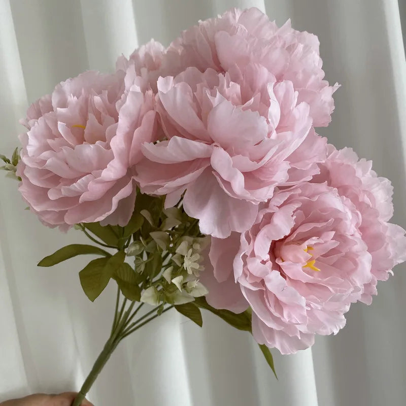 42CM New 7-head Peony Flower Simulation Bouquet Living Room Home Decoration Indoor Wedding Table Fake Artificial Flowers Cheap