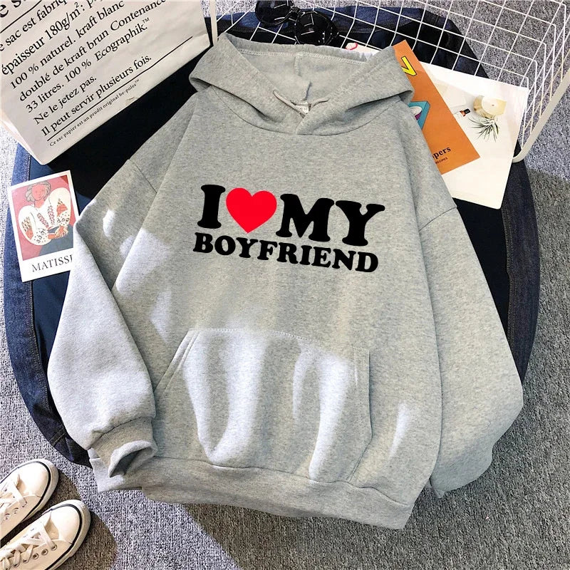 2025 Hot Sale Couple Hoodie Classic Love BF GF Printed Sweatshirt All Season Man Woman Home Outdoor Casual Sporty Loose Pullover
