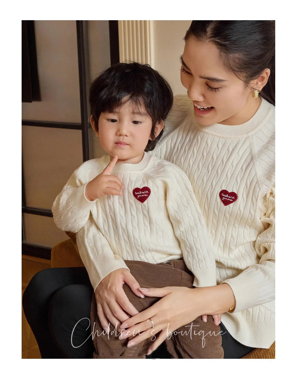 2025 New Family Couple Sweaters Autumn Winter Korean Style Knitwear Mother Daughter Matching Outfits
