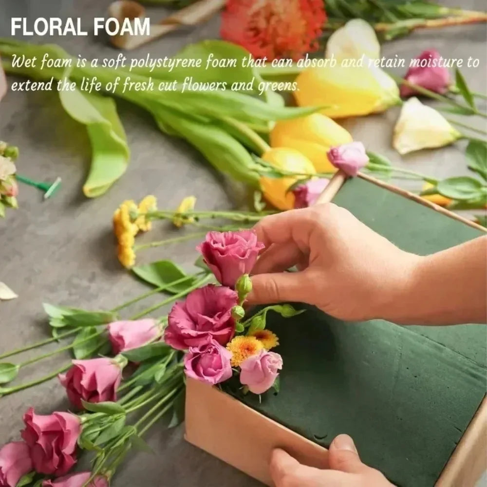 Fresh Flower Moisturizing Sponge Block Cuttable Absorbent Floral Foam Bricks Dry Wet Florist Sponge Bricks Wedding Party Decor