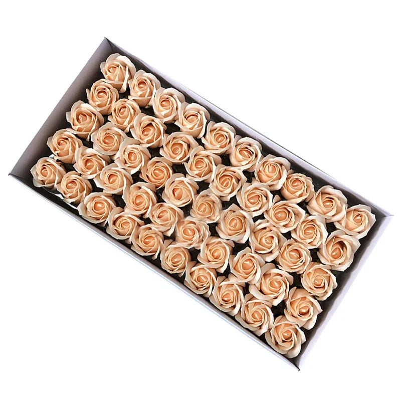 50pcs/lot Artificial Flower Roses Heads Dia4.5cm Beauty Wedding Valentine's Day Gift Roses Bouquet Home Party Decoration Flowers