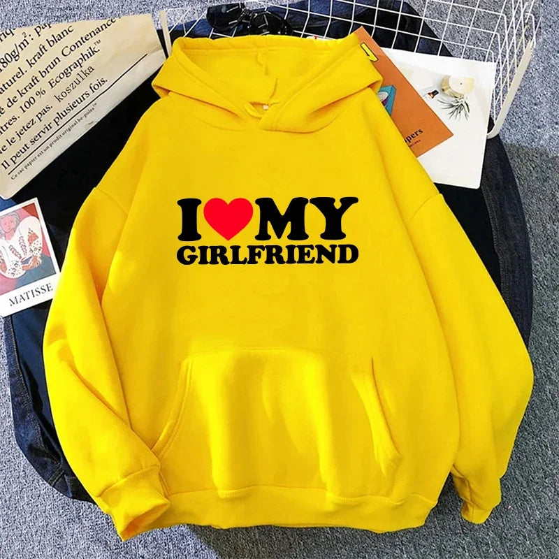 2025 Hot Sale Couple Hoodie Classic Love BF GF Printed Sweatshirt All Season Man Woman Home Outdoor Casual Sporty Loose Pullover