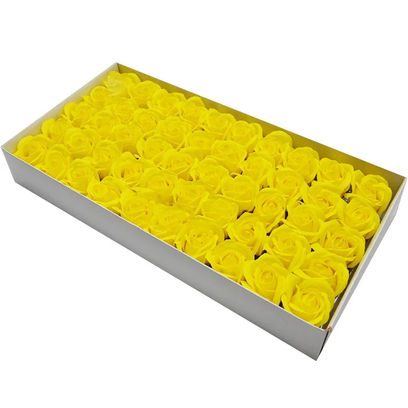 50pcs/lot Artificial Flower Roses Heads Dia4.5cm Beauty Wedding Valentine's Day Gift Roses Bouquet Home Party Decoration Flowers