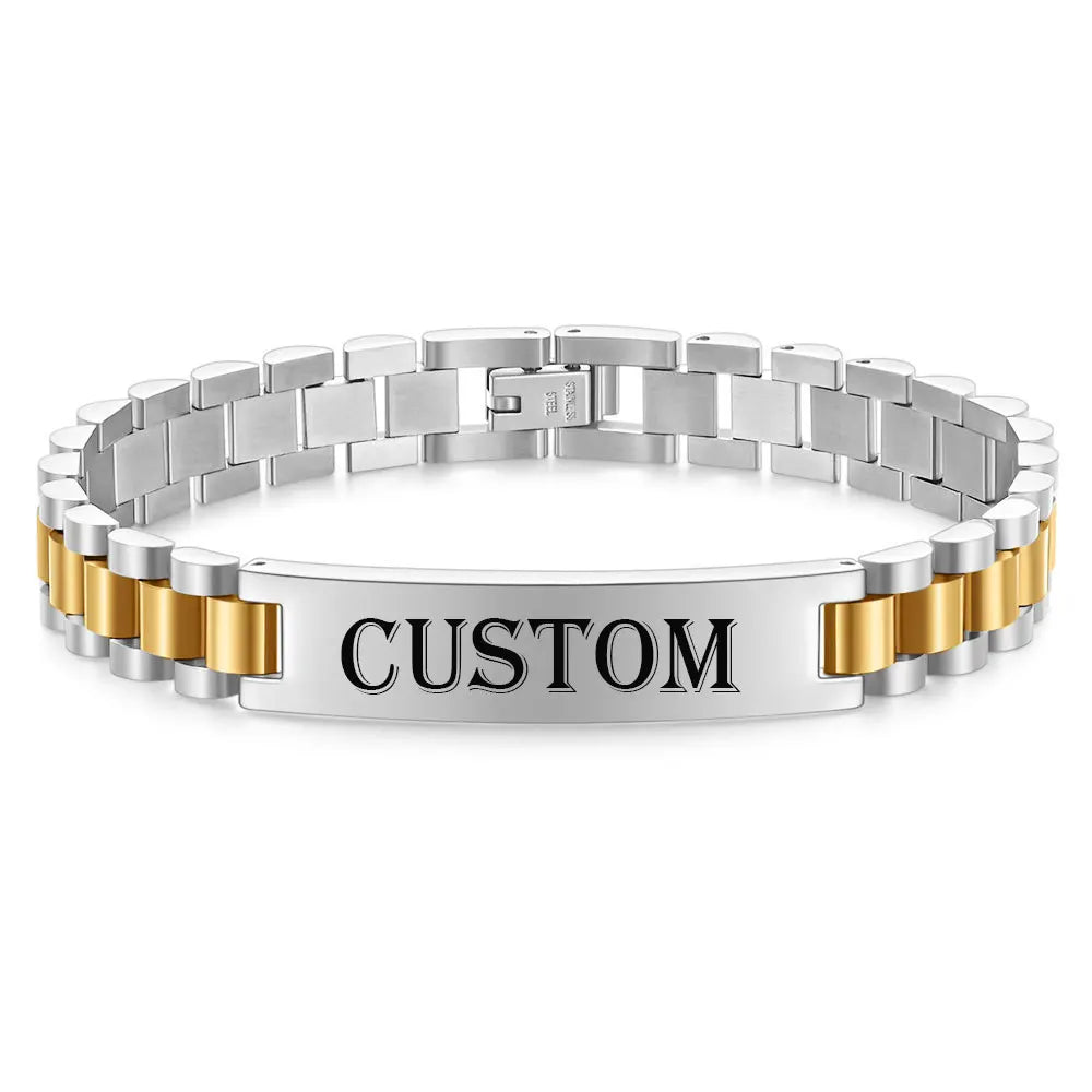 Fashion Watch Chain 10mm Smooth Titanium Steel Bracelet for Men Customizable Personalized  Male Gentleman Business Gift Jewelry