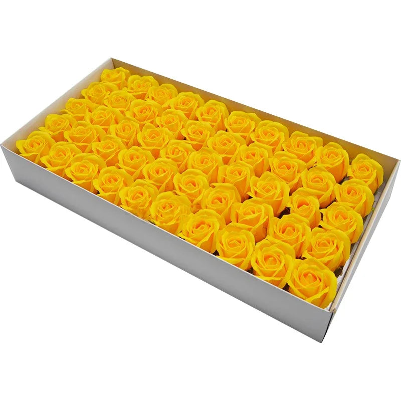 50pcs/lot Artificial Flower Roses Heads Dia4.5cm Beauty Wedding Valentine's Day Gift Roses Bouquet Home Party Decoration Flowers