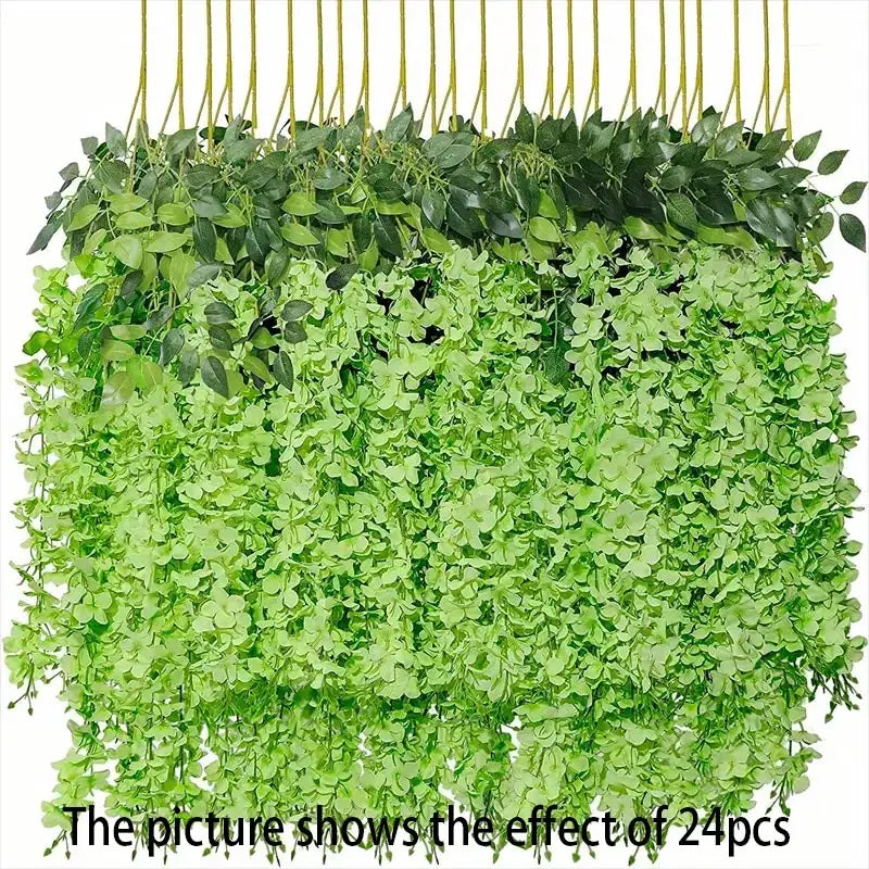 12pcs Wisteria Vine Artificial Flowers Wholesale Trailing Fake String for Home Wedding Party Decor Silk