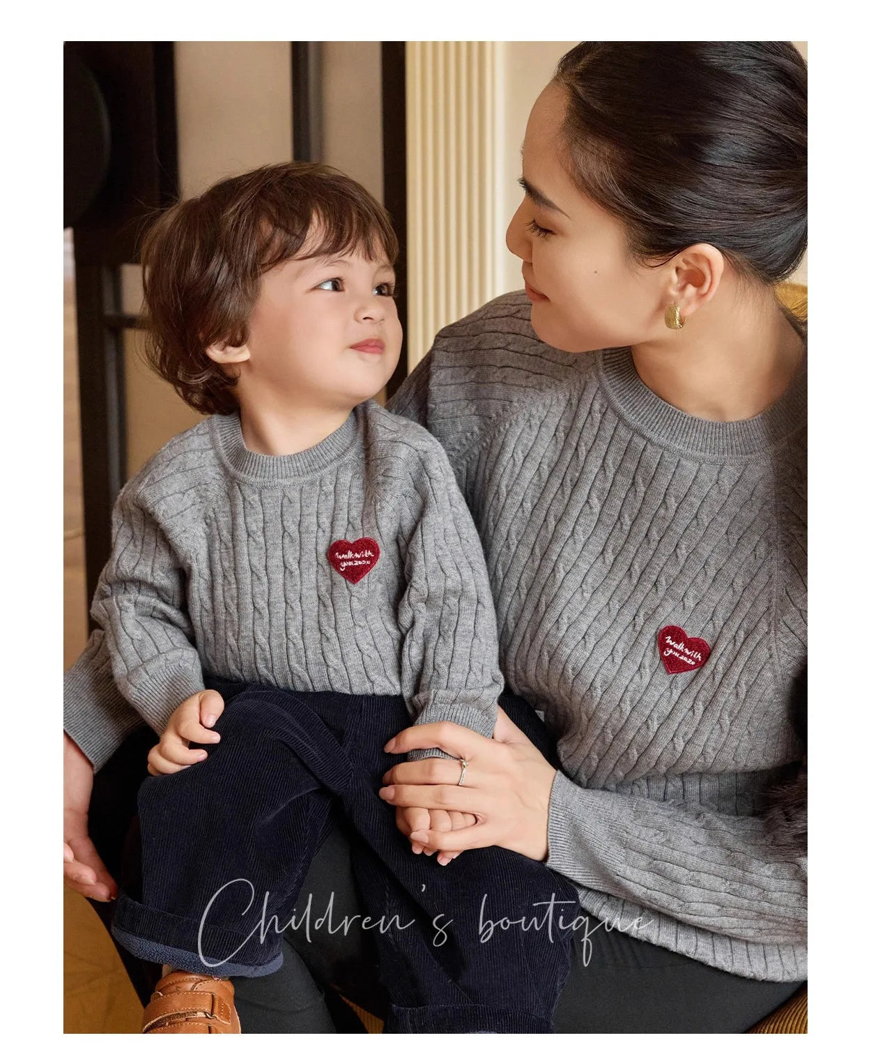 2025 New Family Couple Sweaters Autumn Winter Korean Style Knitwear Mother Daughter Matching Outfits
