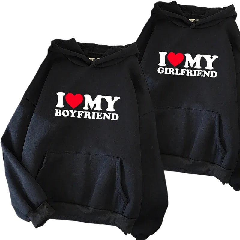 2025 Hot Sale Couple Hoodie Classic Love BF GF Printed Sweatshirt All Season Man Woman Home Outdoor Casual Sporty Loose Pullover
