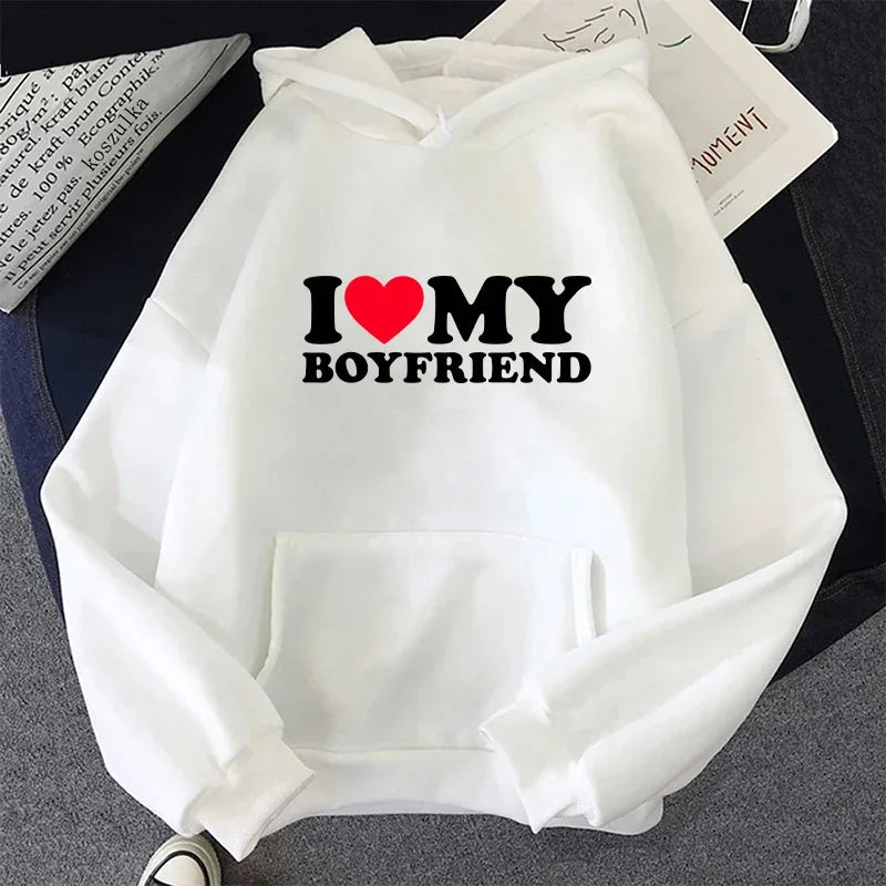 2025 Hot Sale Couple Hoodie Classic Love BF GF Printed Sweatshirt All Season Man Woman Home Outdoor Casual Sporty Loose Pullover