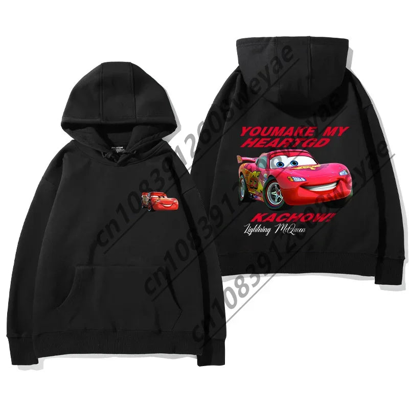 2025 The Cars Lightning McQueen&SALLY Summer Cotton Hoodies Oversized Suit For Adult/Kids Sweatshirt couple's outfit
