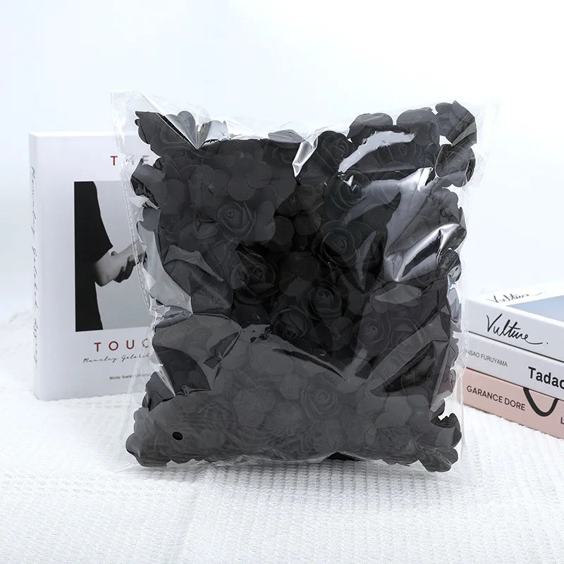 100/500pcs 3.5cm Artificial Rose Heads Foam Rose Artificial Flowers for Rose Bear Valentine Gift Wedding Party