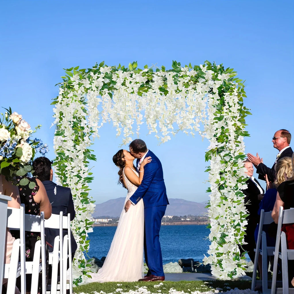 12pcs Wisteria Vine Artificial Flowers Wholesale Trailing Fake String for Home Wedding Party Decor Silk