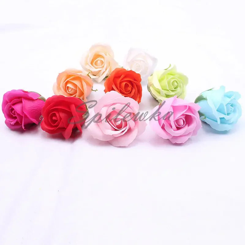 50pcs/lot Artificial Flower Roses Heads Dia4.5cm Beauty Wedding Valentine's Day Gift Roses Bouquet Home Party Decoration Flowers