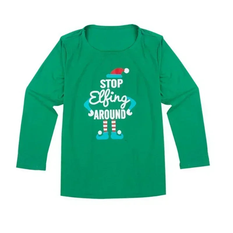 2025 Xmas Wear Family Look Cartoon Striped Print Christmas Pajamas Set Mother Father Kids Matching Outfits Cute Soft Sleepwear