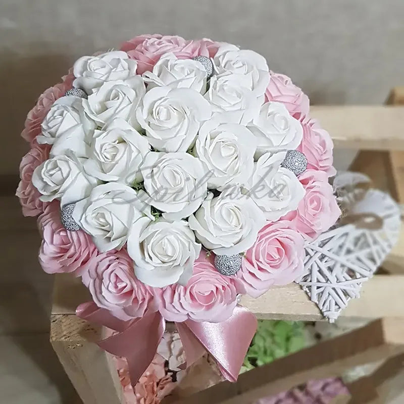 50pcs/lot Artificial Flower Roses Heads Dia4.5cm Beauty Wedding Valentine's Day Gift Roses Bouquet Home Party Decoration Flowers