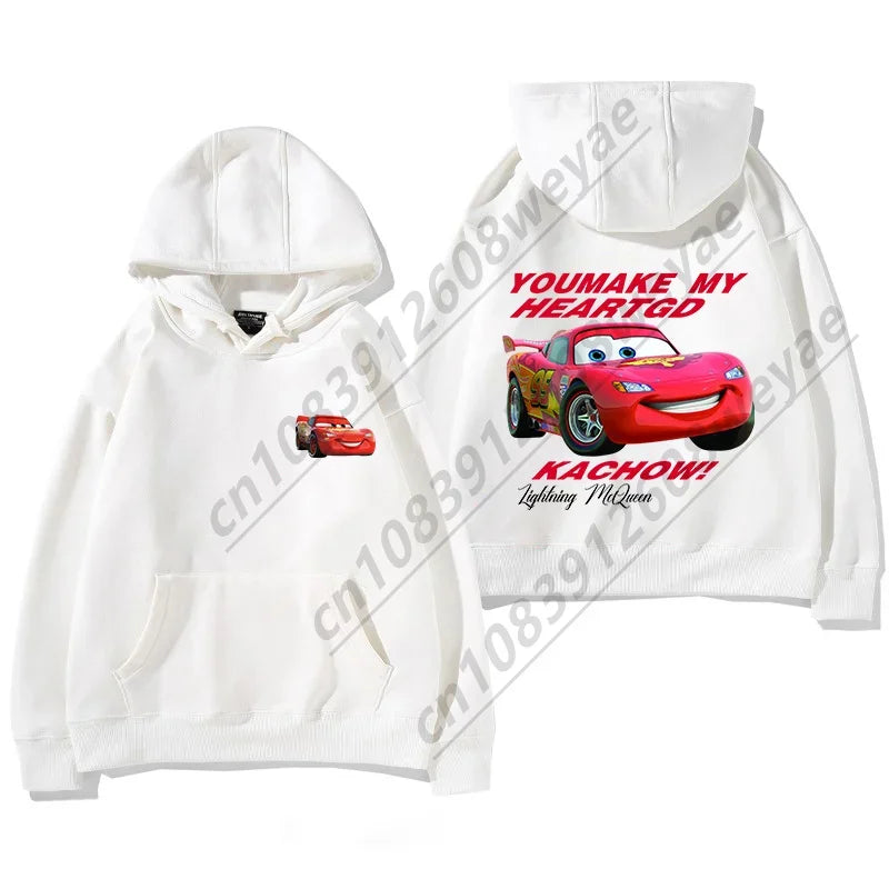 2025 The Cars Lightning McQueen&SALLY Summer Cotton Hoodies Oversized Suit For Adult/Kids Sweatshirt couple's outfit