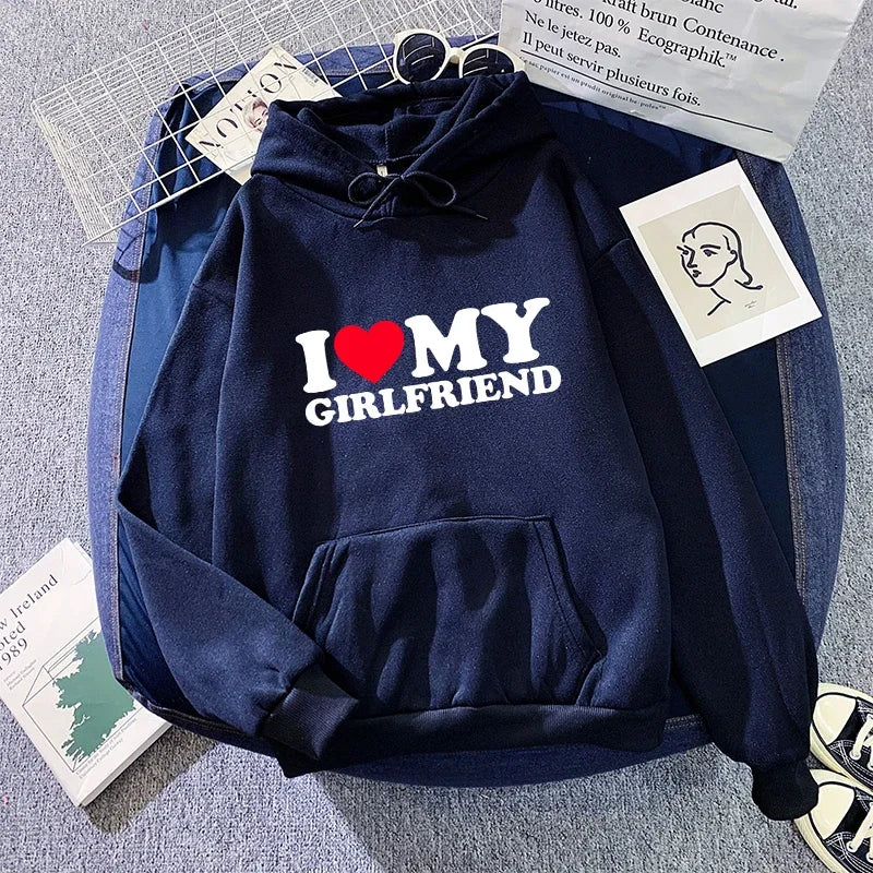 2025 Hot Sale Couple Hoodie Classic Love BF GF Printed Sweatshirt All Season Man Woman Home Outdoor Casual Sporty Loose Pullover