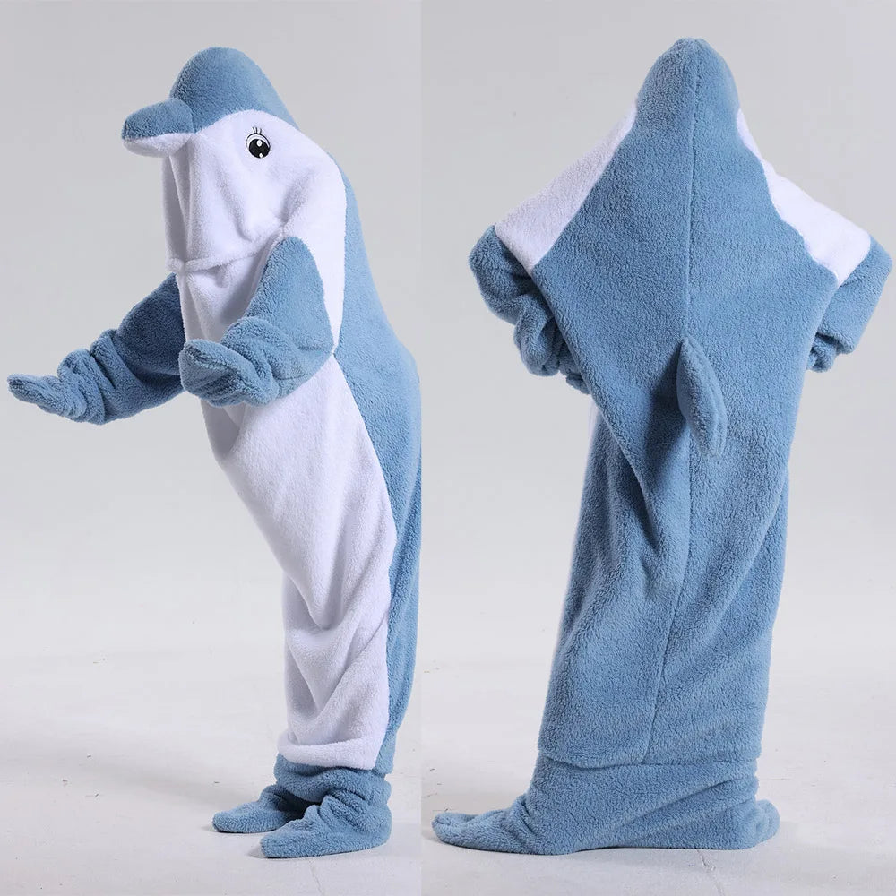 Halloween Shark Costume Kids Pajamas One Piece Hooded Jumpsuits Animal Kigurumi Footed Pajama Children's Sleepwear Kids Pyjamas