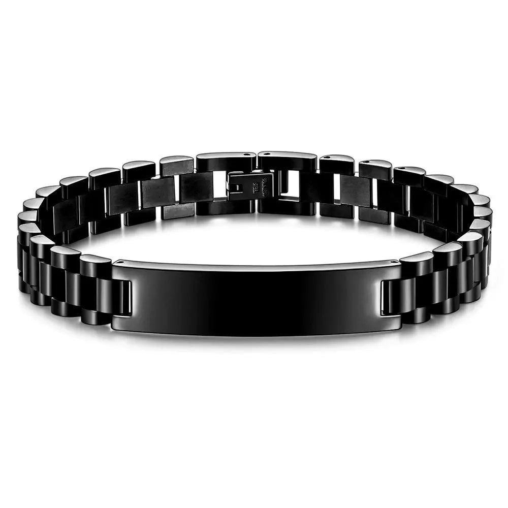 Fashion Watch Chain 10mm Smooth Titanium Steel Bracelet for Men Customizable Personalized  Male Gentleman Business Gift Jewelry