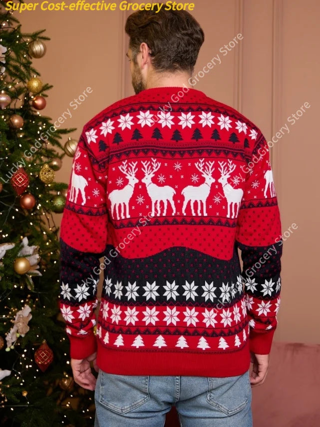 Hot deals Winter Couples Kids Christmas Sweaters Family Matching Outfits Soft Knitwear  Look Pullover