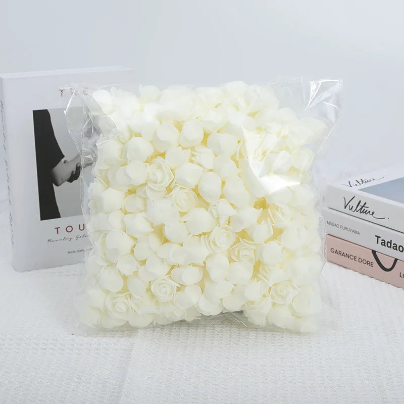 100/500pcs 3.5cm Artificial Rose Heads Foam Rose Artificial Flowers for Rose Bear Valentine Gift Wedding Party