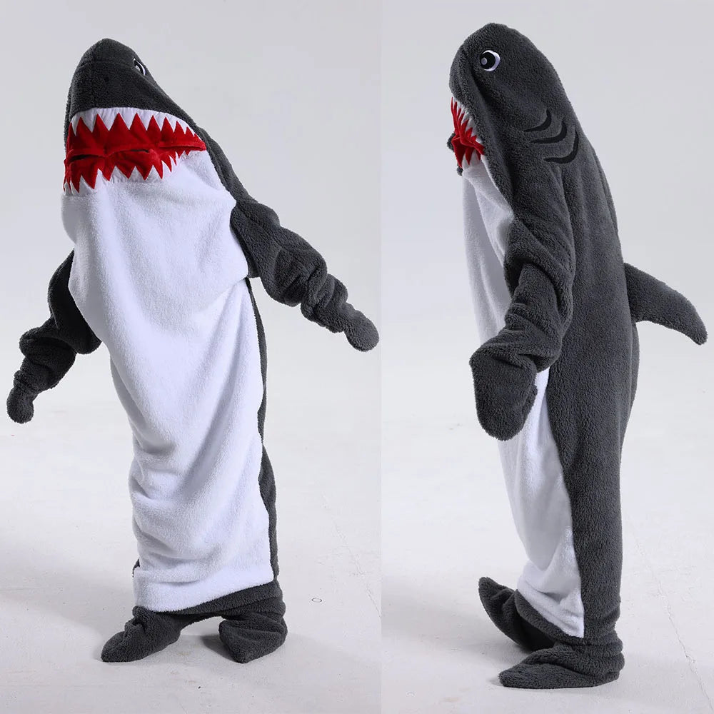 Halloween Shark Costume Kids Pajamas One Piece Hooded Jumpsuits Animal Kigurumi Footed Pajama Children's Sleepwear Kids Pyjamas