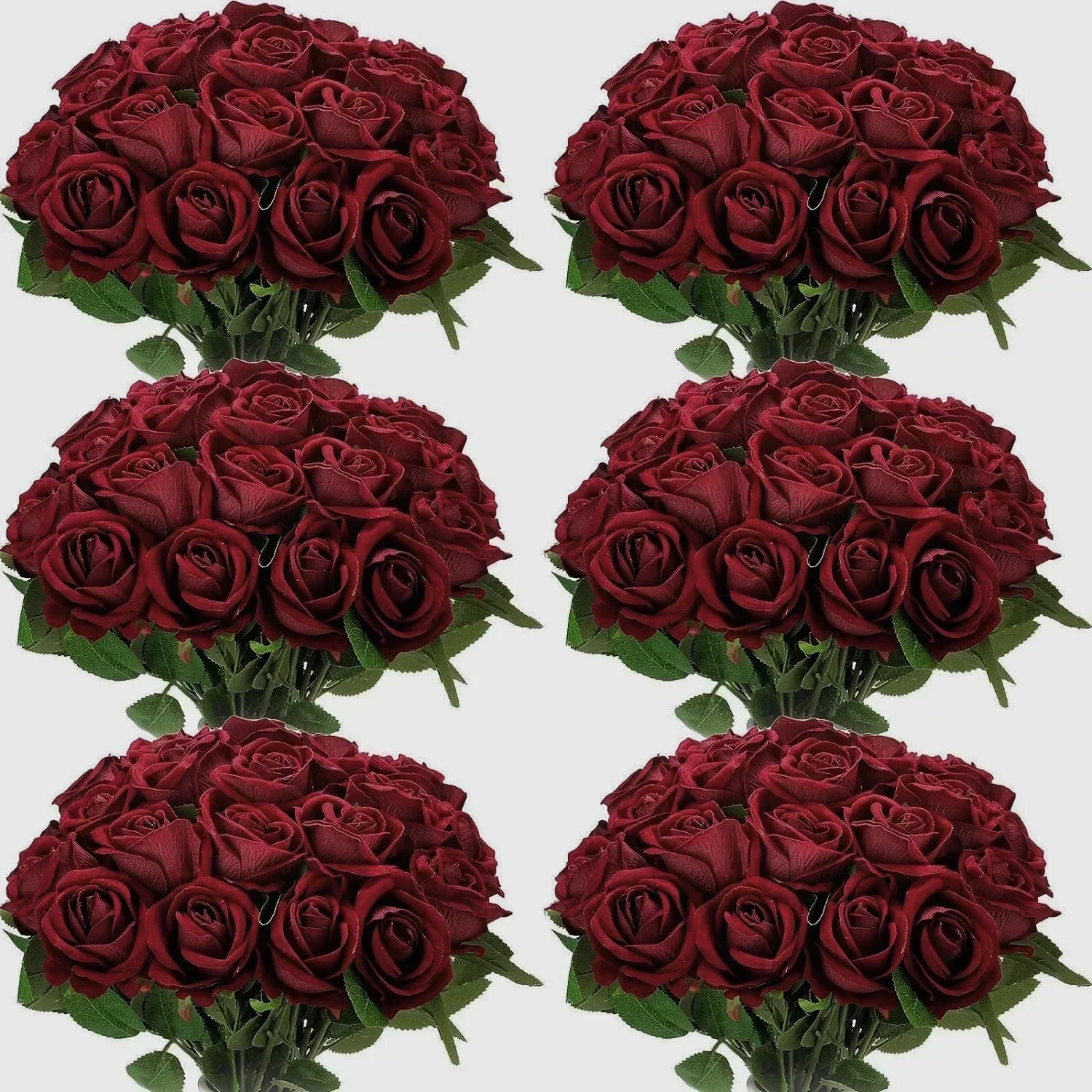 100 Pieces Artificial Roses Flowers Fake Silk Roses Bouquet for Table Centerpiece Vases Wedding Party Decor