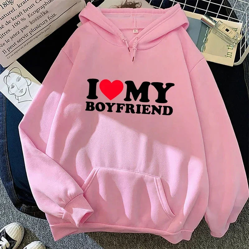 2025 Hot Sale Couple Hoodie Classic Love BF GF Printed Sweatshirt All Season Man Woman Home Outdoor Casual Sporty Loose Pullover