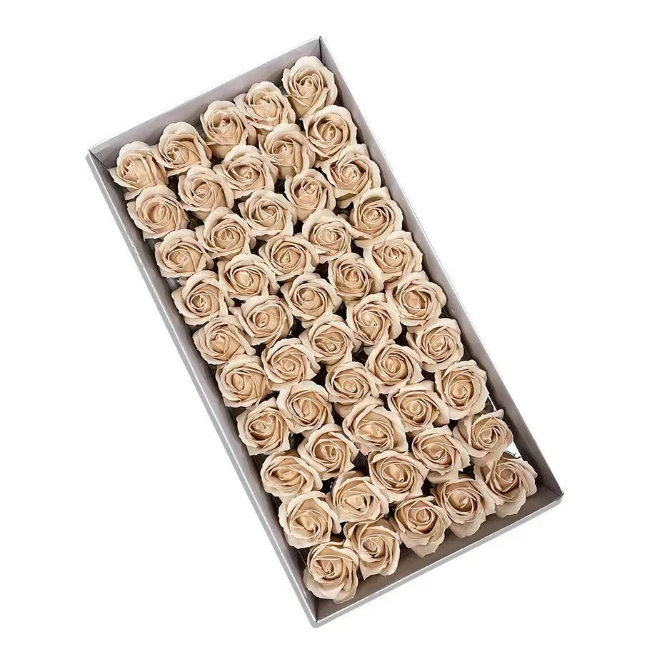 50pcs/lot Artificial Flower Roses Heads Dia4.5cm Beauty Wedding Valentine's Day Gift Roses Bouquet Home Party Decoration Flowers