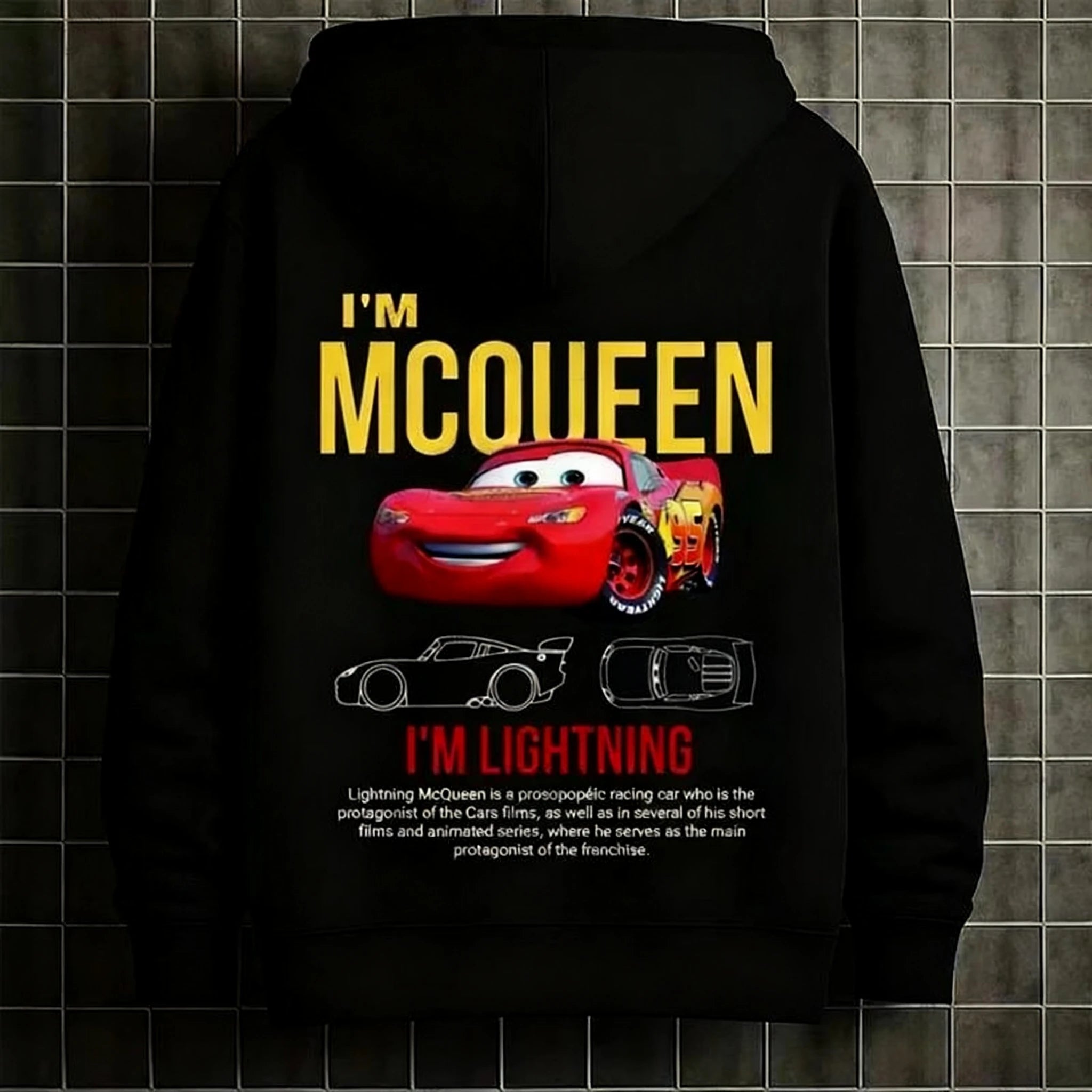 Harajuku Men Women Sally I'm Lightning Cars McQueen Graphic Hoodies Accessories Couple Top Pullover Sweatshirt Harajuku Clothing