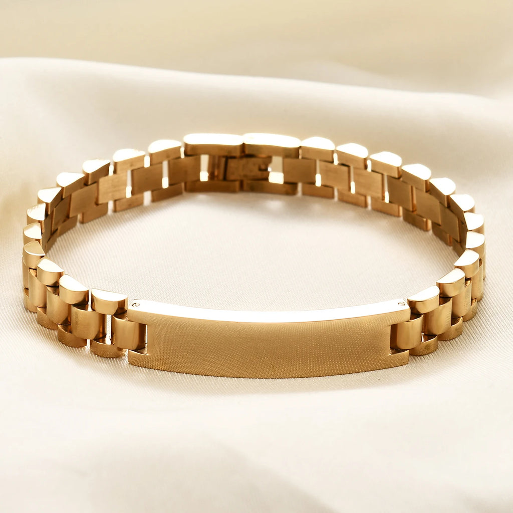 Fashion Watch Chain 10mm Smooth Titanium Steel Bracelet for Men Customizable Personalized  Male Gentleman Business Gift Jewelry