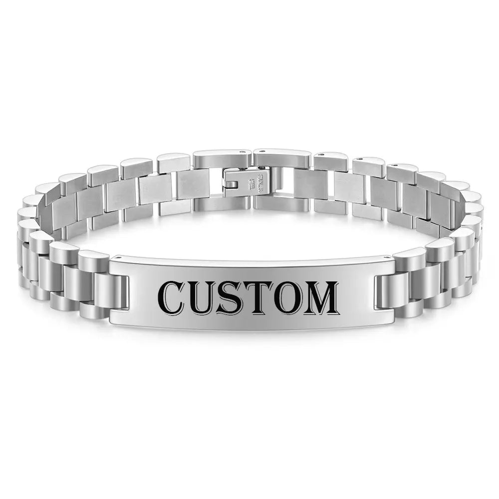 Fashion Watch Chain 10mm Smooth Titanium Steel Bracelet for Men Customizable Personalized  Male Gentleman Business Gift Jewelry