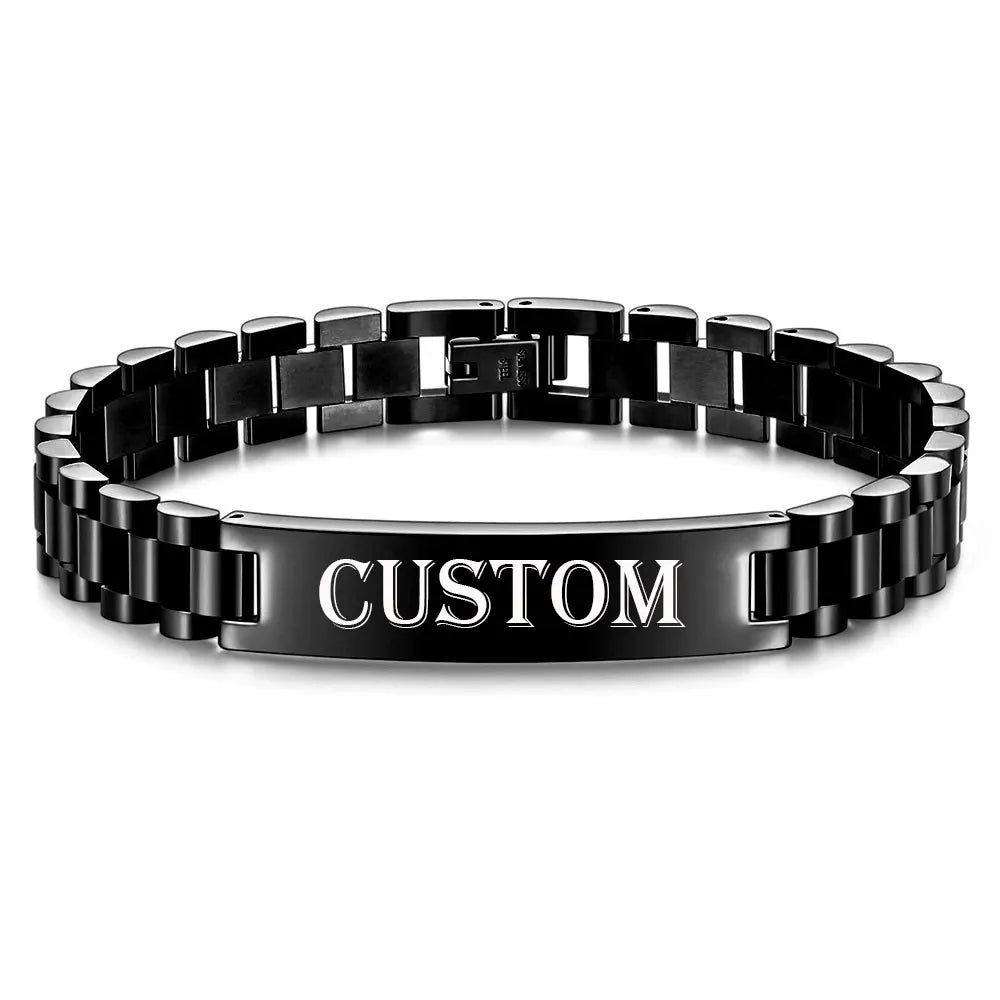 Fashion Watch Chain 10mm Smooth Titanium Steel Bracelet for Men Customizable Personalized  Male Gentleman Business Gift Jewelry