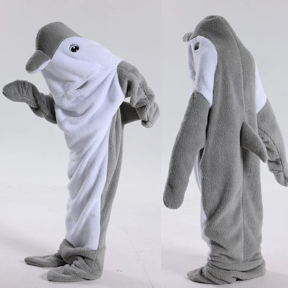 Halloween Shark Costume Kids Pajamas One Piece Hooded Jumpsuits Animal Kigurumi Footed Pajama Children's Sleepwear Kids Pyjamas