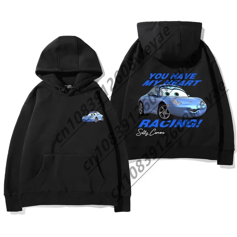 2025 The Cars Lightning McQueen&SALLY Summer Cotton Hoodies Oversized Suit For Adult/Kids Sweatshirt couple's outfit
