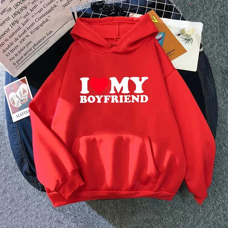2025 Hot Sale Couple Hoodie Classic Love BF GF Printed Sweatshirt All Season Man Woman Home Outdoor Casual Sporty Loose Pullover