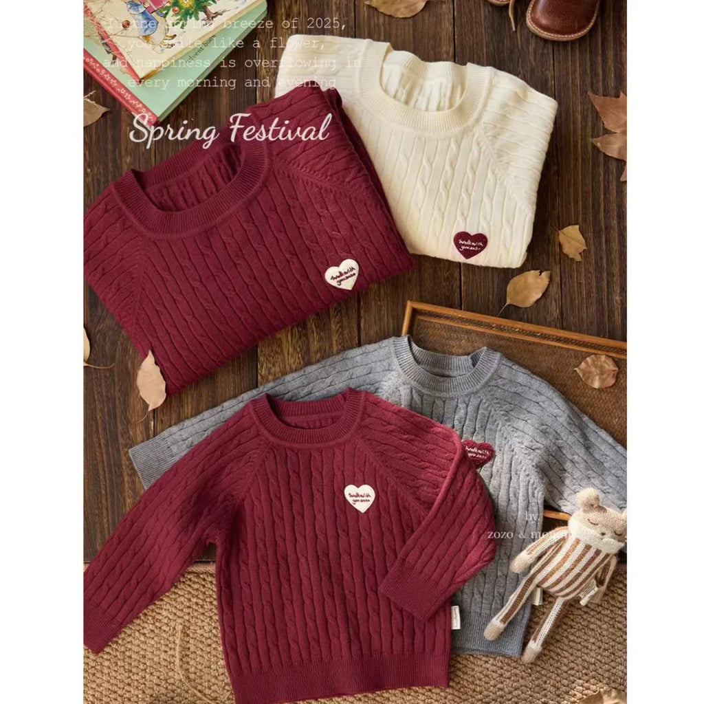 2025 New Family Couple Sweaters Autumn Winter Korean Style Knitwear Mother Daughter Matching Outfits