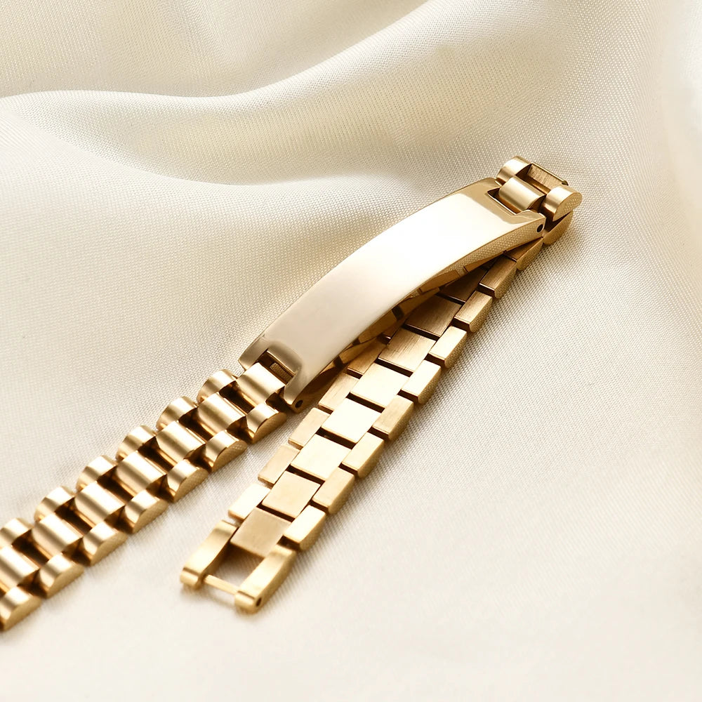 Fashion Watch Chain 10mm Smooth Titanium Steel Bracelet for Men Customizable Personalized  Male Gentleman Business Gift Jewelry