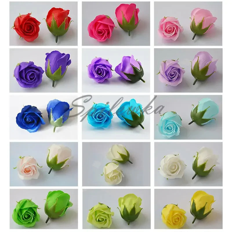 50pcs/lot Artificial Flower Roses Heads Dia4.5cm Beauty Wedding Valentine's Day Gift Roses Bouquet Home Party Decoration Flowers