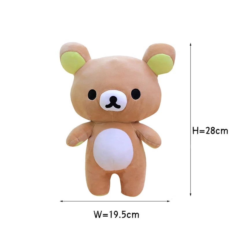 New Strawberry Rilakkuma Plush Toy Cute Soft Teddy Bear Stuffed Doll Cartoon White Brown Couple Friends Birthday Gift for Kids