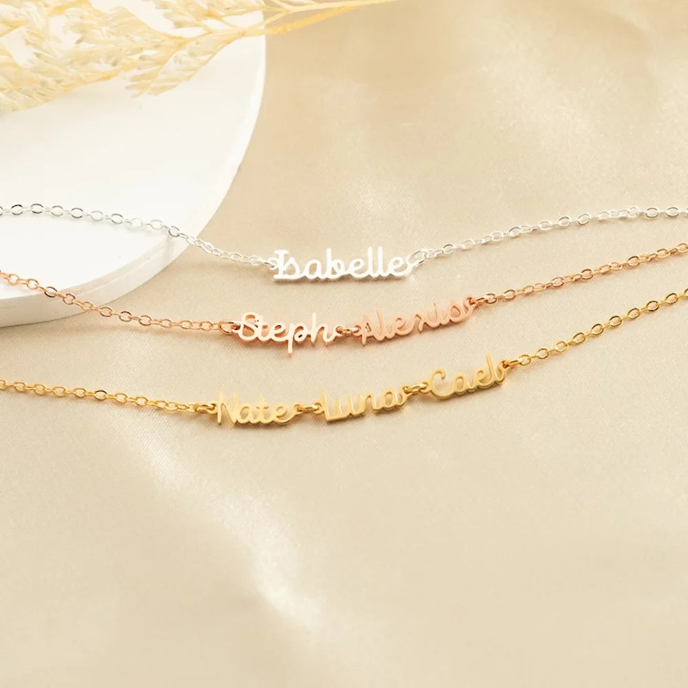 Custom 1-3 Name Bracelet Sisters Bracelet Family Member Bracelet Fashion Simple Stainless Steel Jewelry Bracelet