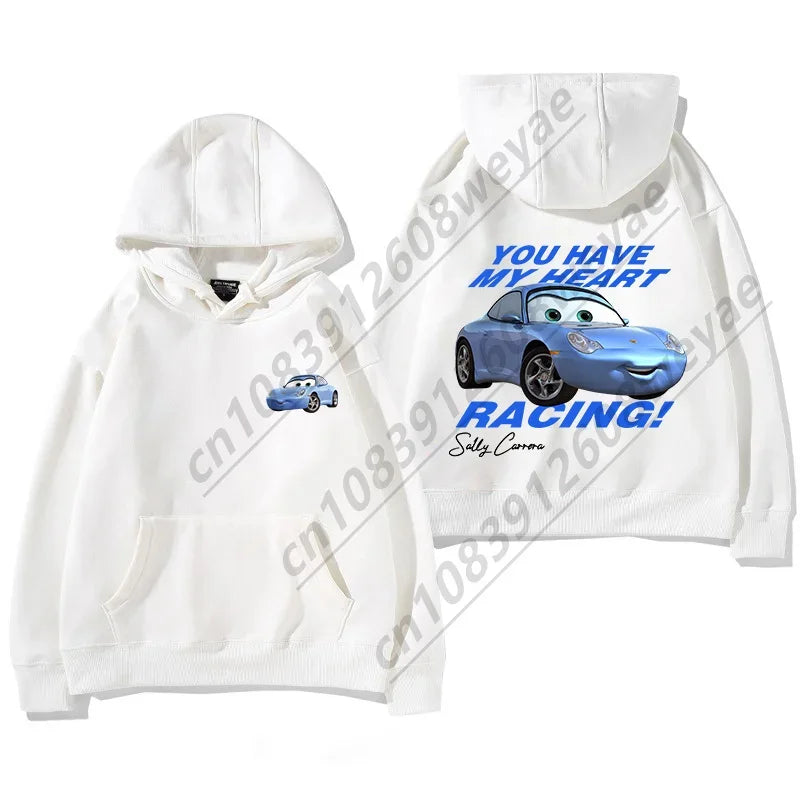 2025 The Cars Lightning McQueen&SALLY Summer Cotton Hoodies Oversized Suit For Adult/Kids Sweatshirt couple's outfit